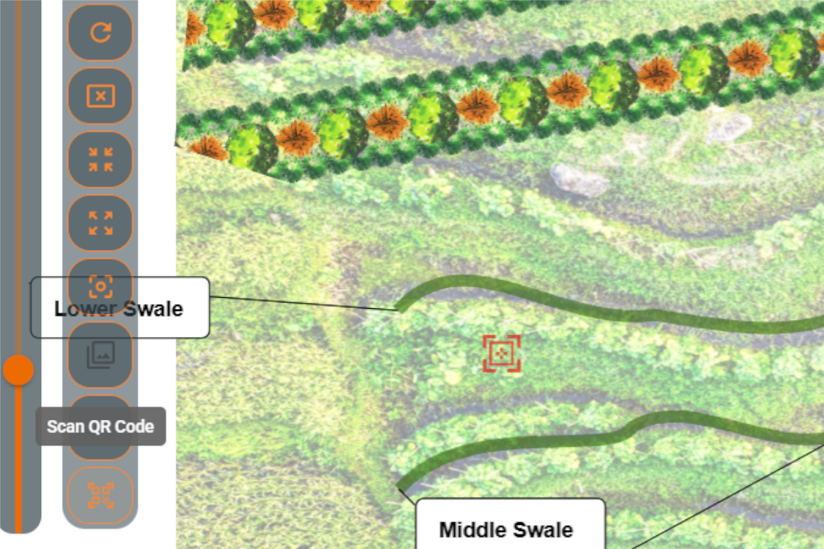 QR scanner button in the workspace toolbar