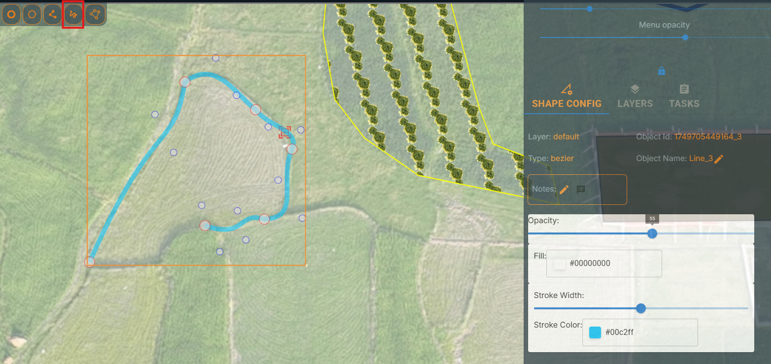 Add/edit curved lines