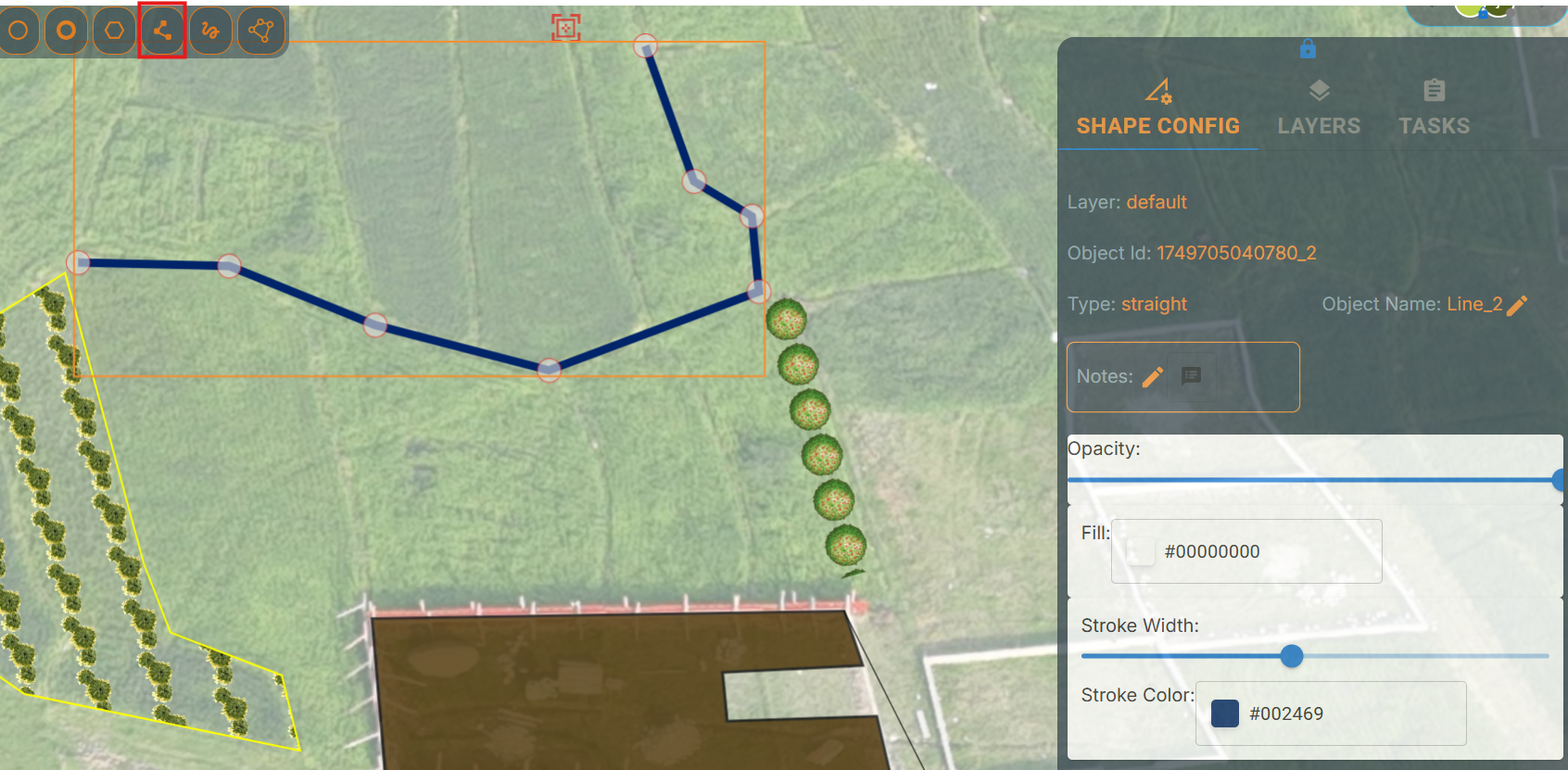 Add/edit straight lines